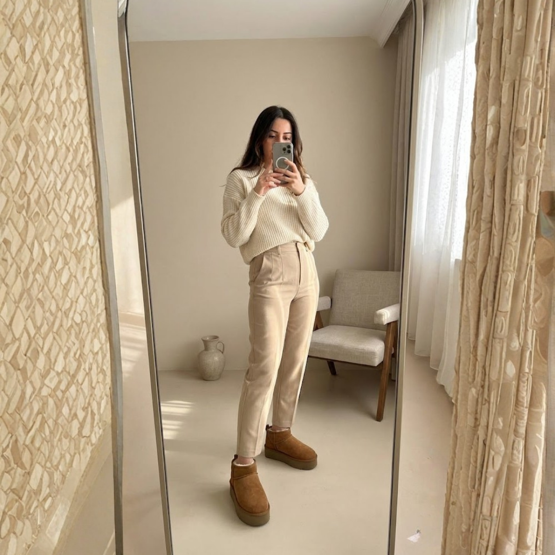 İthal Ugg Kadın Kışlık Bot - Kahverengi