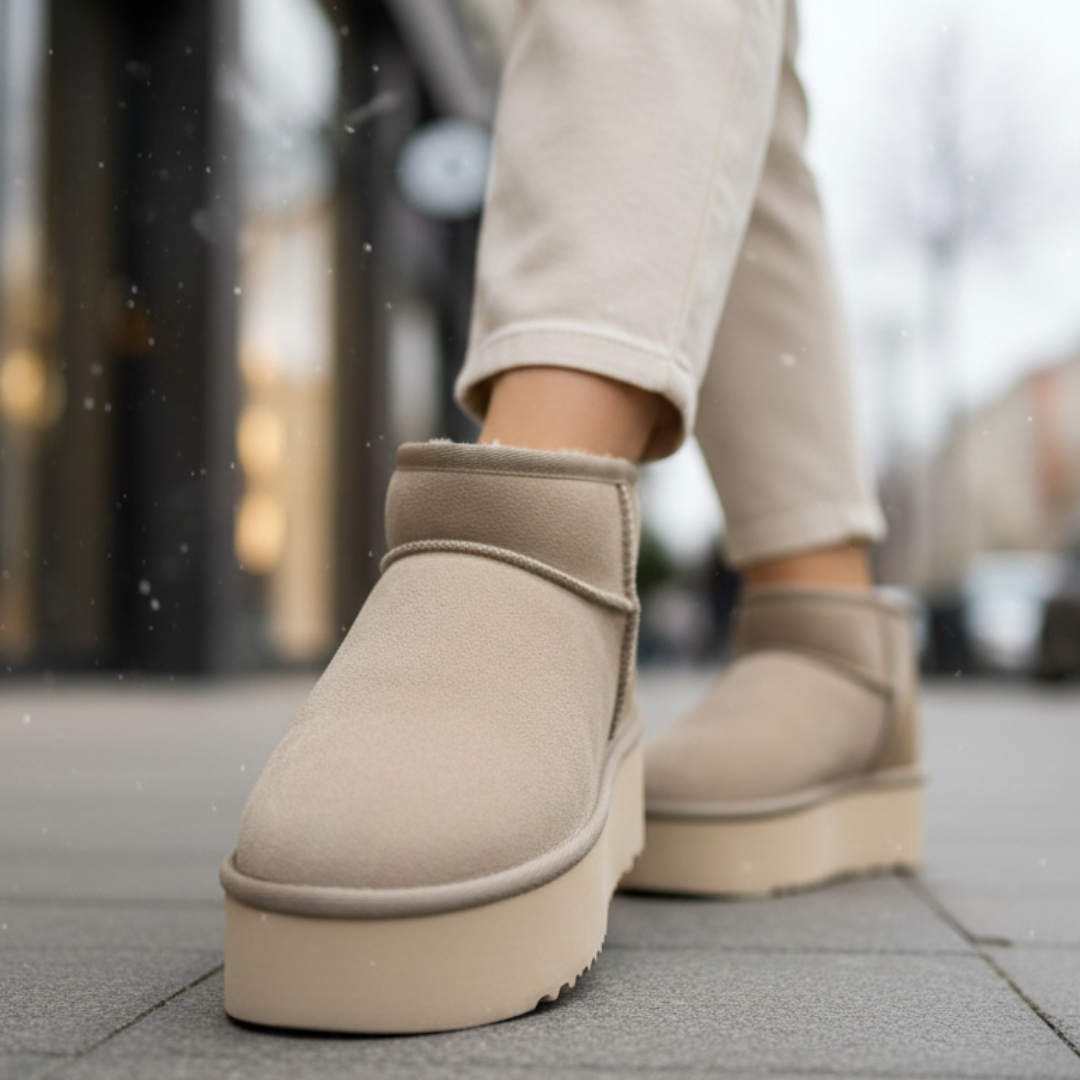 İthal Ugg Kadın Kışlık Bot - Bej