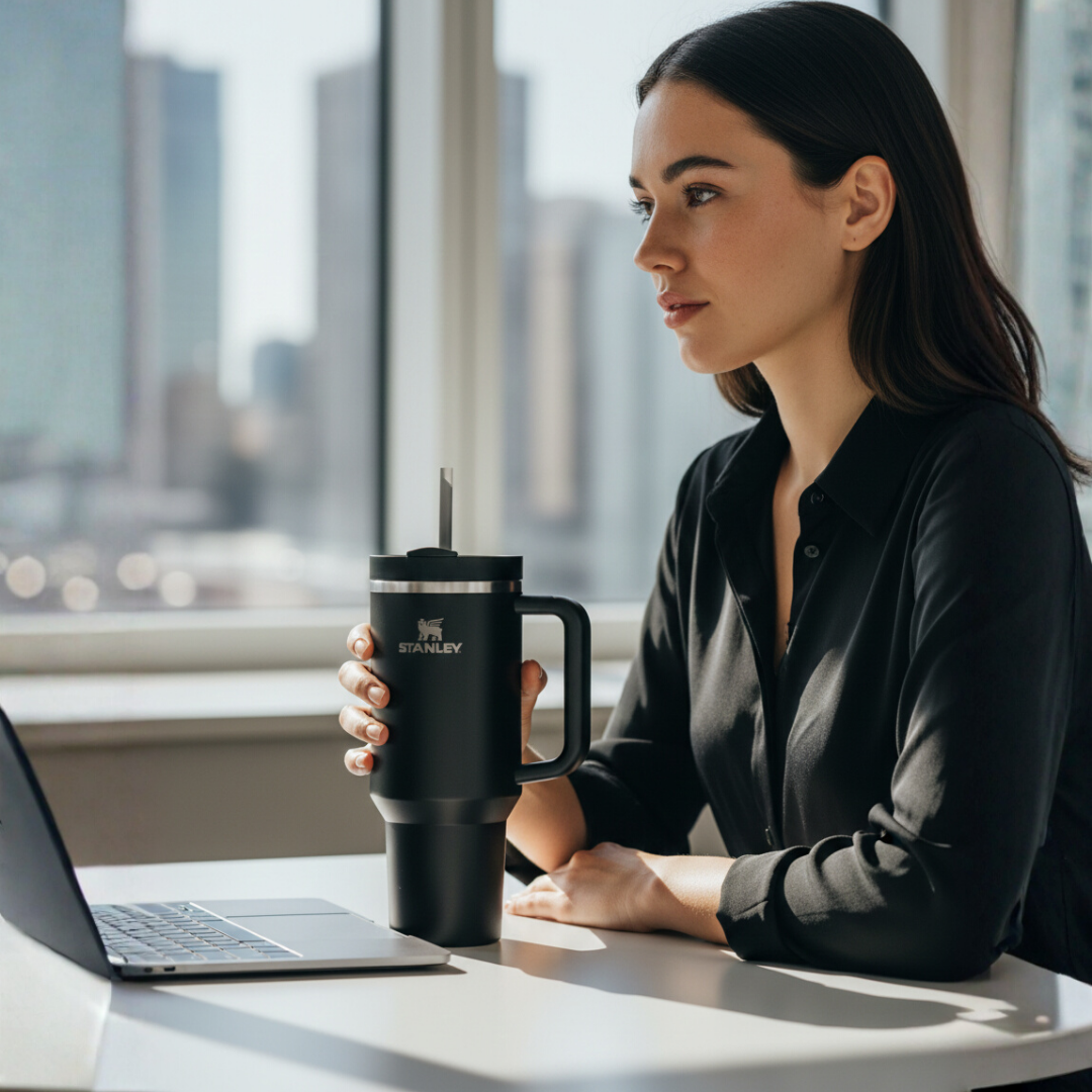 Siyah renk Stanley termos