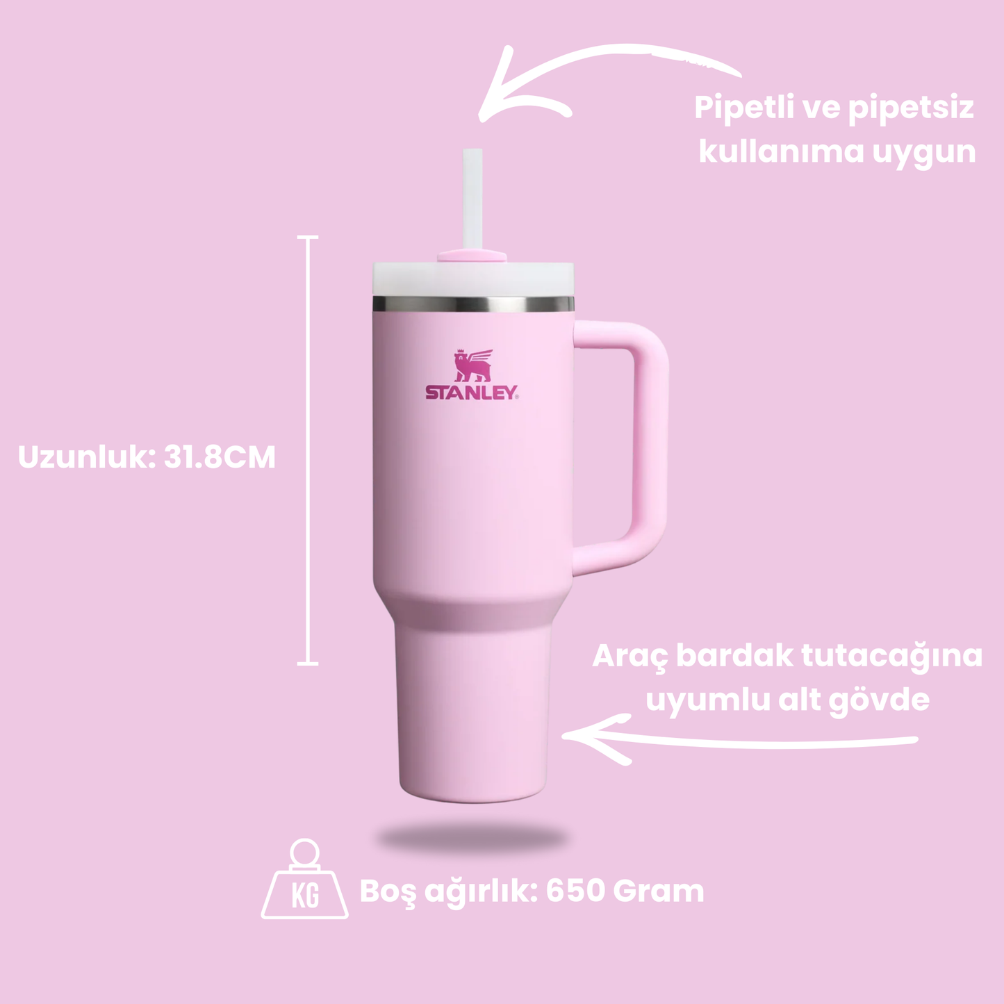 Pembe renk Stanley termos