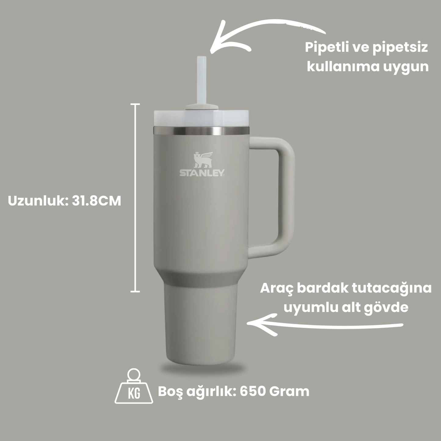 Gri renk Stanley termos