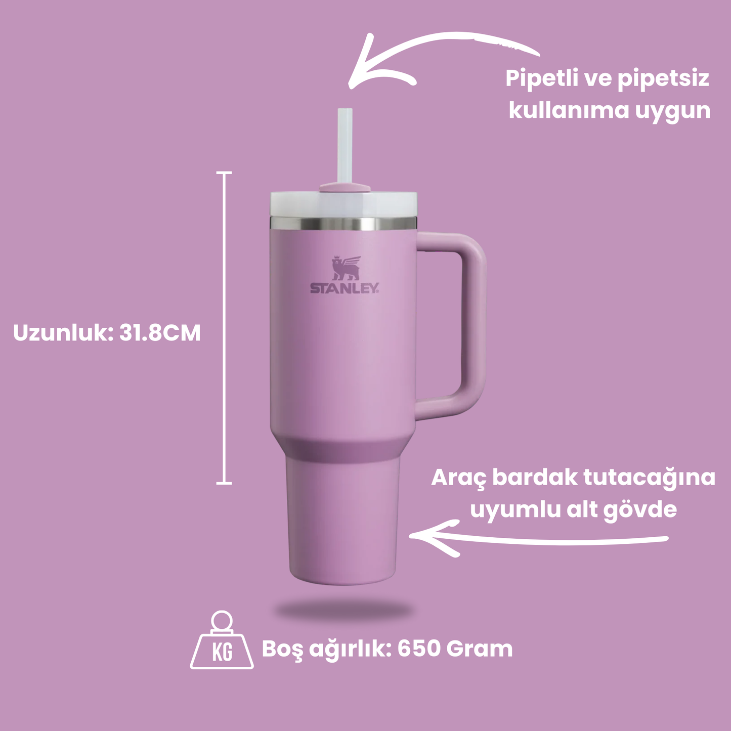 Lila renk Stanley termos