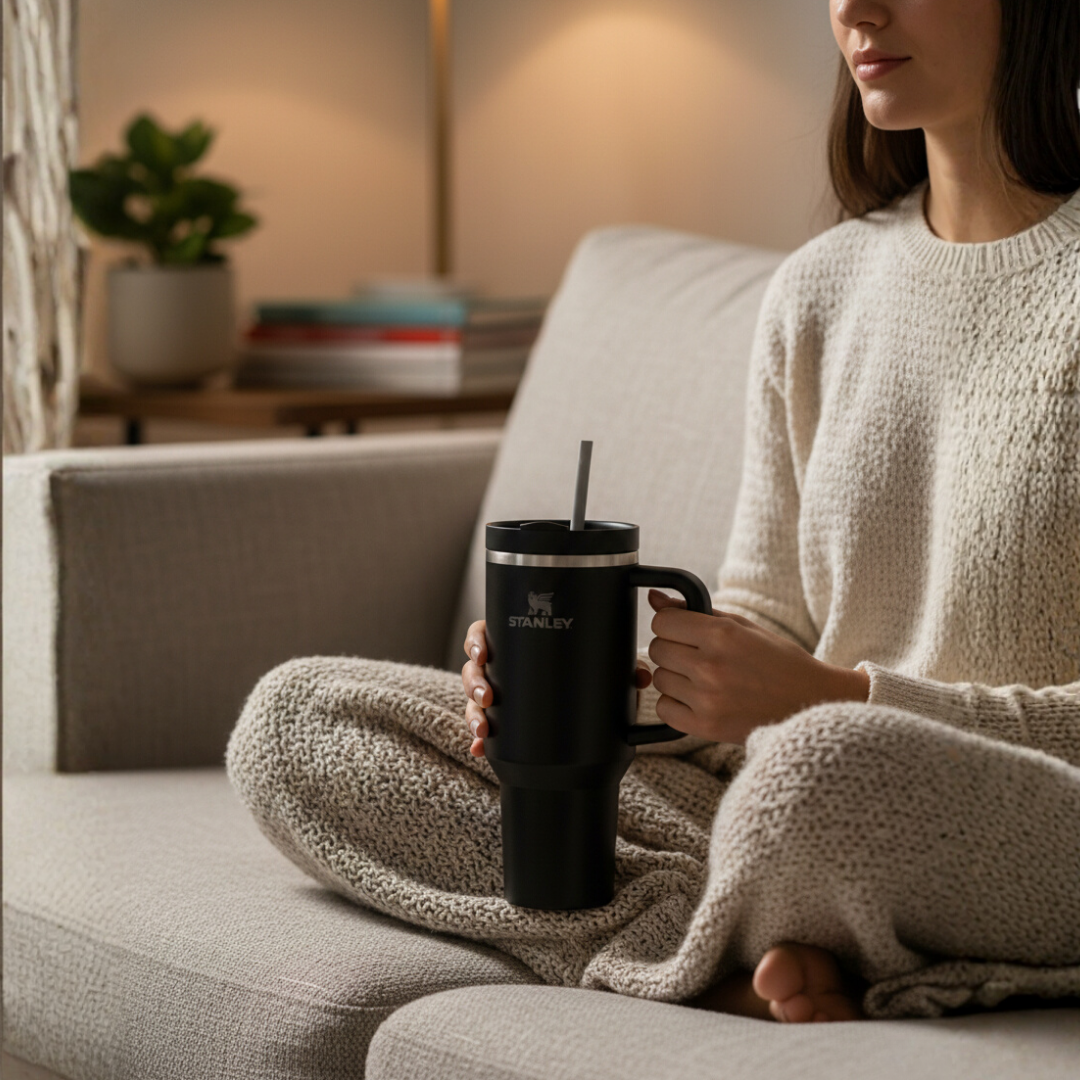 Siyah renk Stanley termos