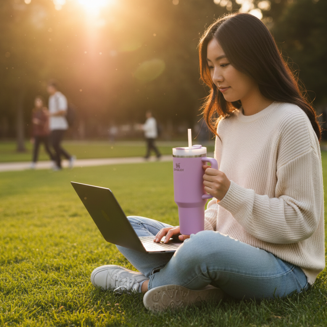 Lila renk Stanley termos