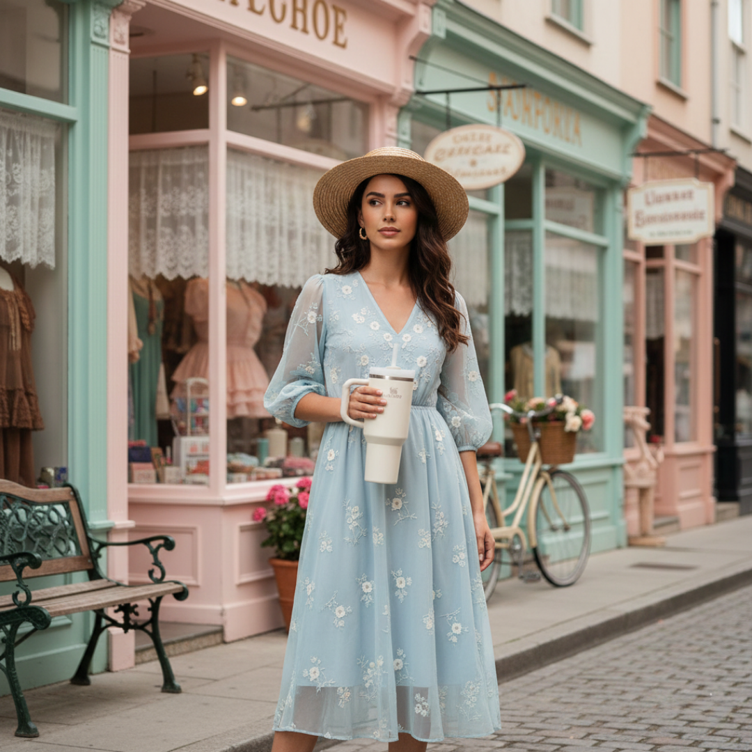 Krem renk Stanley termos