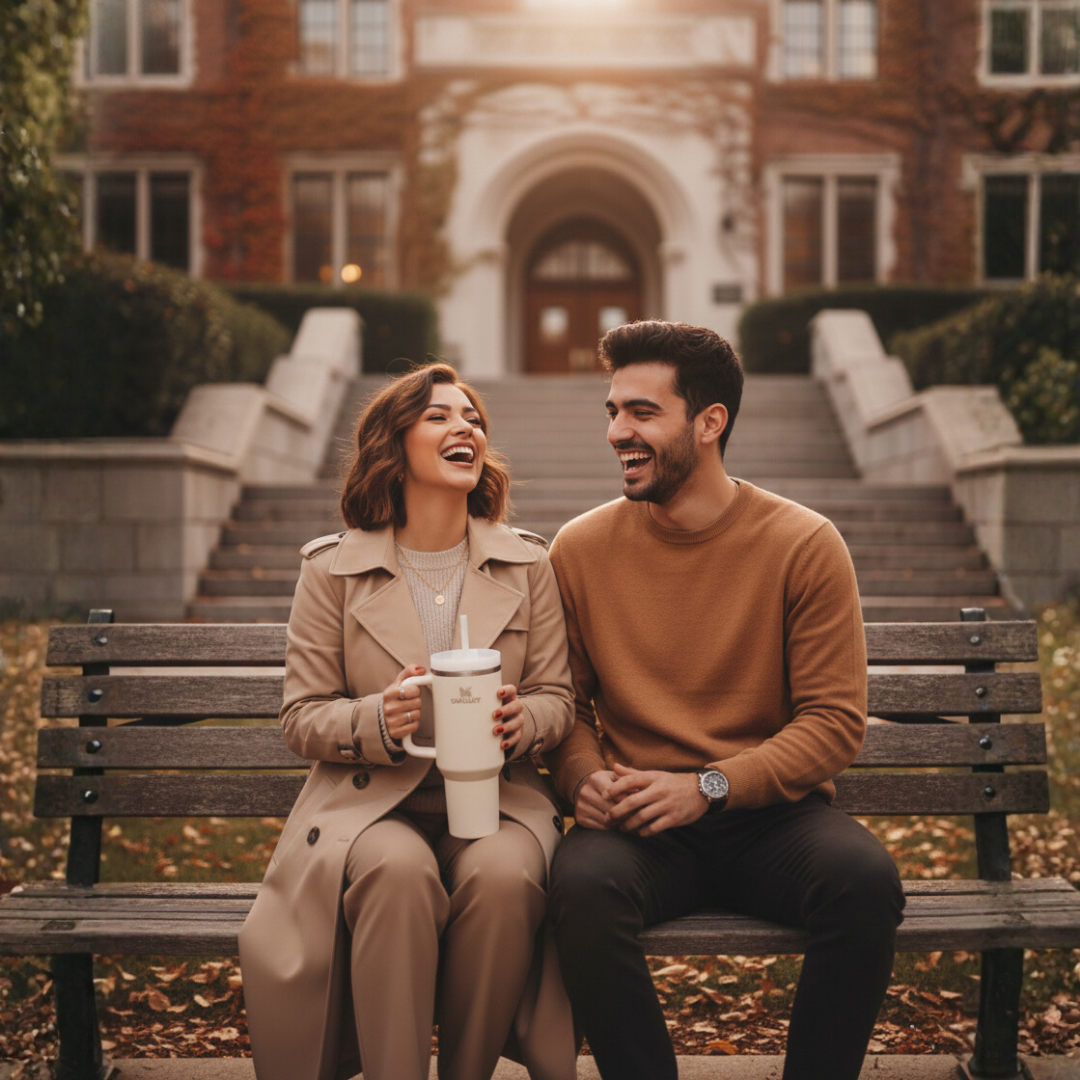 Krem renk Stanley termos