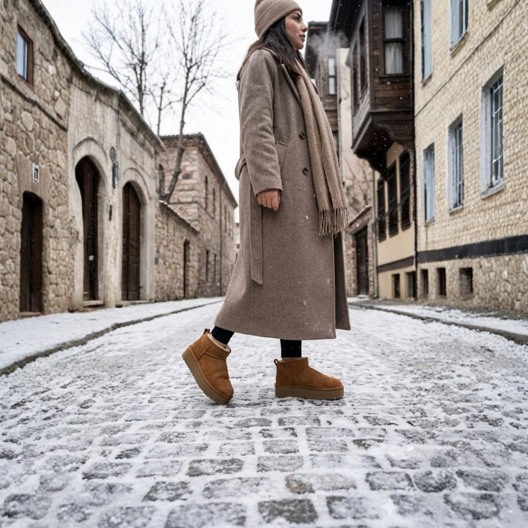 İthal Ugg Kadın Kışlık Bot - Kahverengi