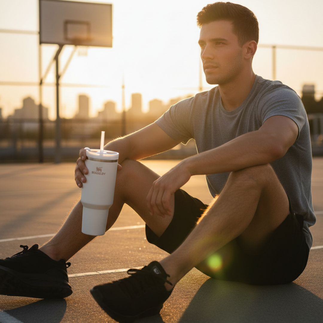 Beyaz renk Stanley termos