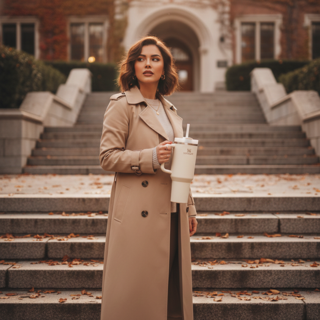 Krem renk Stanley termos