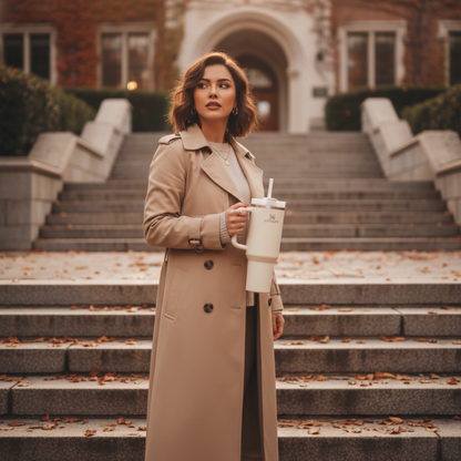 Krem renk Stanley termos