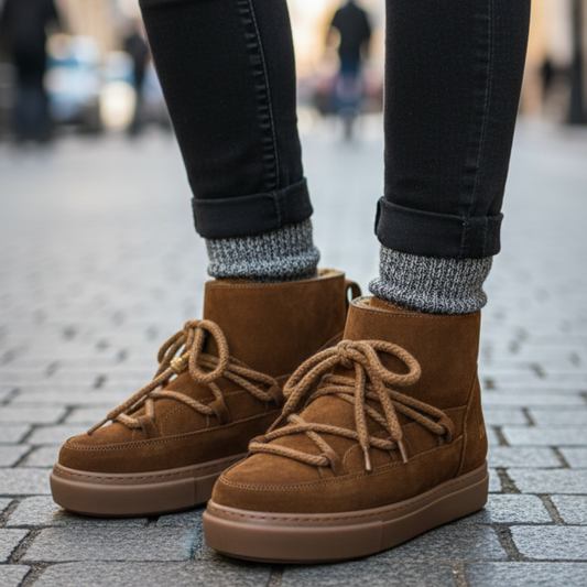 UGG Kadın Kışlık Bağcıklı Bot – Kahverengi